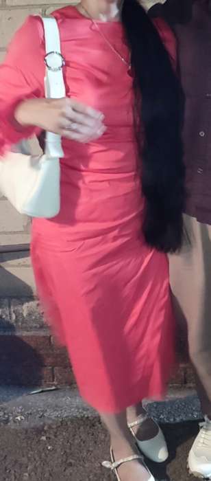 Фотография покупателя товара Платье миди женское MINAKU: Casual Collection, красное, размер 46 - Фото 1