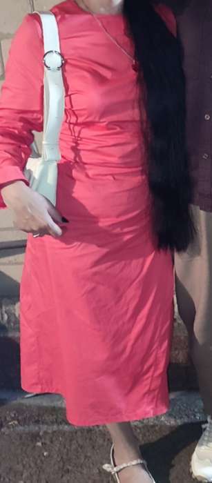 Фотография покупателя товара Платье миди женское MINAKU: Casual Collection, красное, размер 46 - Фото 2