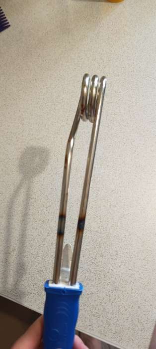 Фотография покупателя товара Электрокипятильник со спиралью, Luazon LEK 05, 1500 Вт, 32×4 см, 220 В, синий - Фото 8