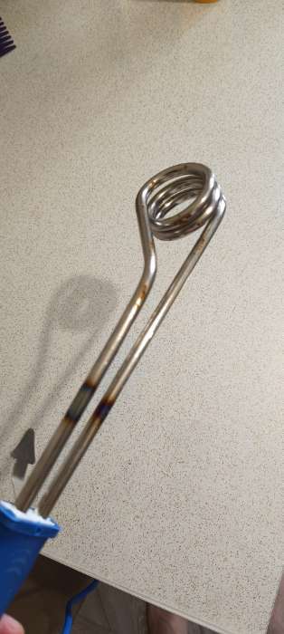 Фотография покупателя товара Электрокипятильник со спиралью, Luazon LEK 05, 1500 Вт, 32×4 см, 220 В, синий - Фото 5