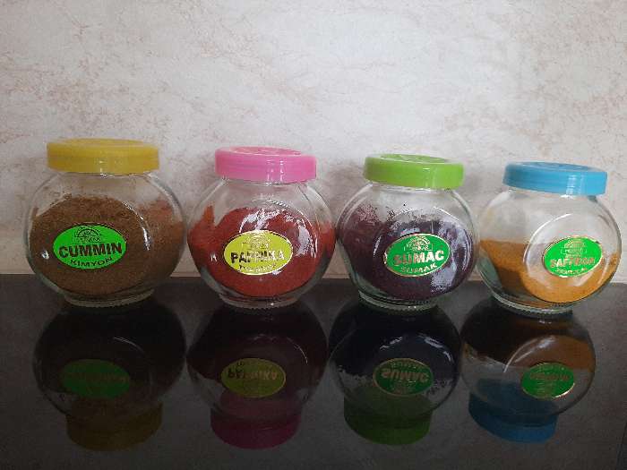 Фотография покупателя товара Набор банок стеклянных для сыпучих продуктов «Ромашка», 220 мл, 25×8 см, 4 шт, цвет МИКС - Фото 1