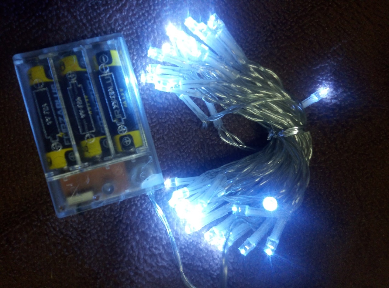 Фотография покупателя товара Гирлянда «Нить» 4 м, IP20, прозрачная нить, 40 LED, свечение белое, 2 режима, AAх3 - Фото 7