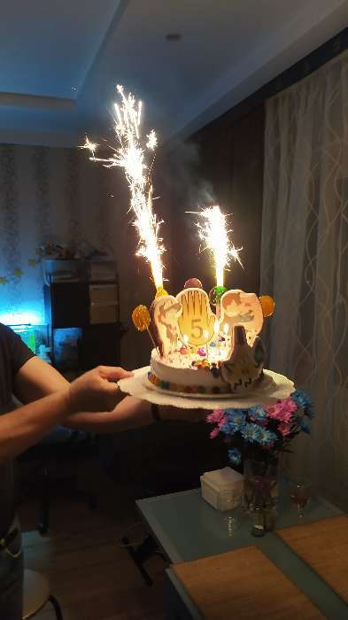 Фотография покупателя товара Свечи для торта «Спираль», 5 см, набор: 24 шт и 12 подставок - Фото 1
