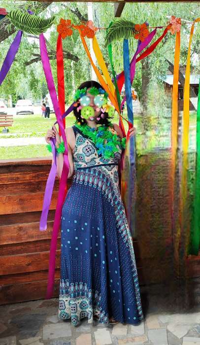 Фотография покупателя товара Гавайский набор «Цветочки», ожерелье, венок 2 браслета, зелёный - Фото 1