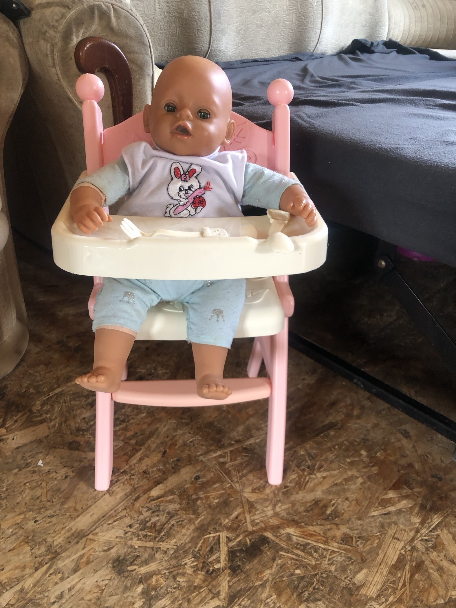 Фотография покупателя товара Стульчик для кормления кукол до 45 см «Малыш», 5 аксессуаров - Фото 1