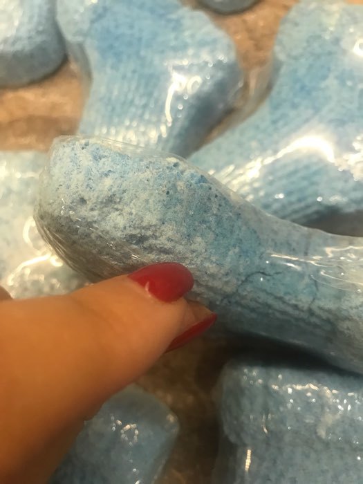 Фотография покупателя товара Бомбочка для ванны "Новогодний Носочек" с ароматом хвойного леса, синяя, 80 гр