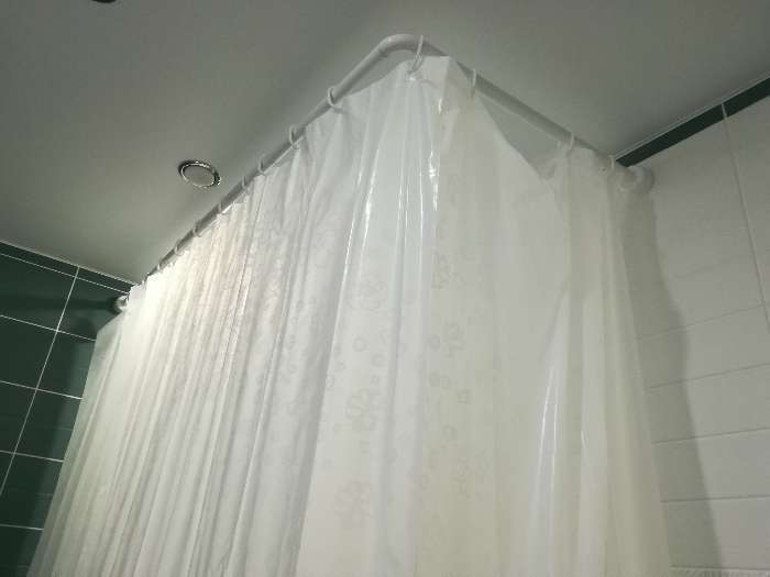 Фотография покупателя товара Штанга угловая для шторы в ванную, 80 х 170, цвет белый