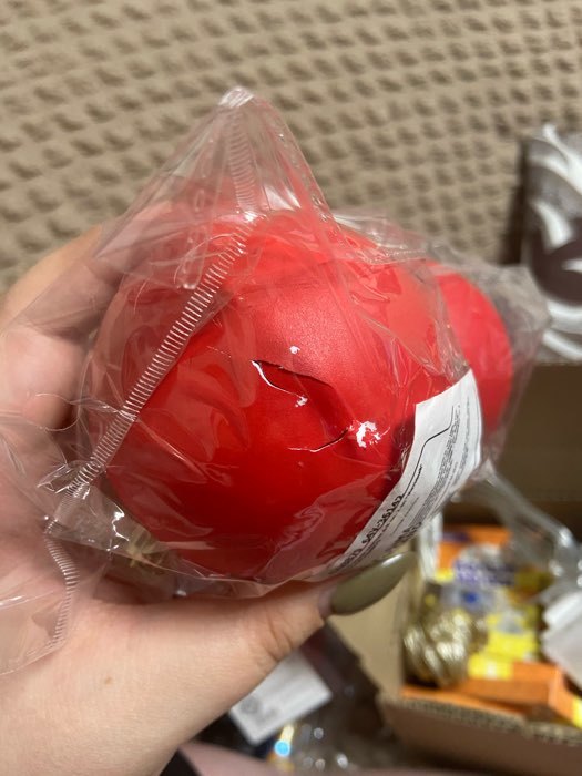 Фотография покупателя товара Уценка Набор шаров пластик d-8 см, 2 шт "Матовый" красный