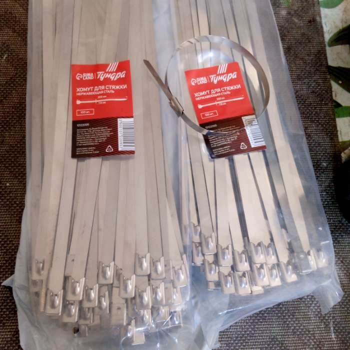 Фотография покупателя товара Стяжки из нержавеющей стали ТУНДРА, 7.9×300 мм, 100 шт. - Фото 1