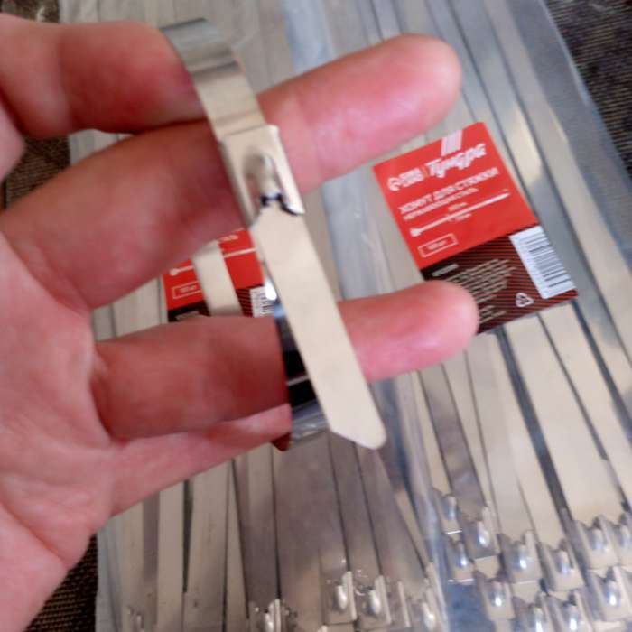 Фотография покупателя товара Стяжки из нержавеющей стали ТУНДРА, 7.9×300 мм, 100 шт. - Фото 2