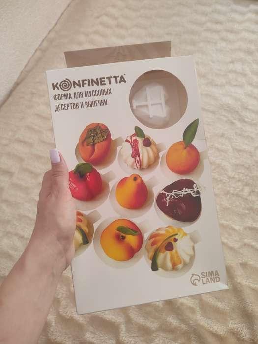 Фотография покупателя товара Форма для муссовых десертов и выпечки KONFINETTA «Сердце», силикон, 29×17×2 см, 8 ячеек, белая - Фото 4