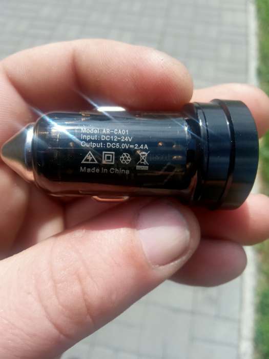 Фотография покупателя товара Автомобильное зарядное устройство Luazon AR-CA01, USB, Type-C, PD, 20 W, прозрачное, чёрное - Фото 1