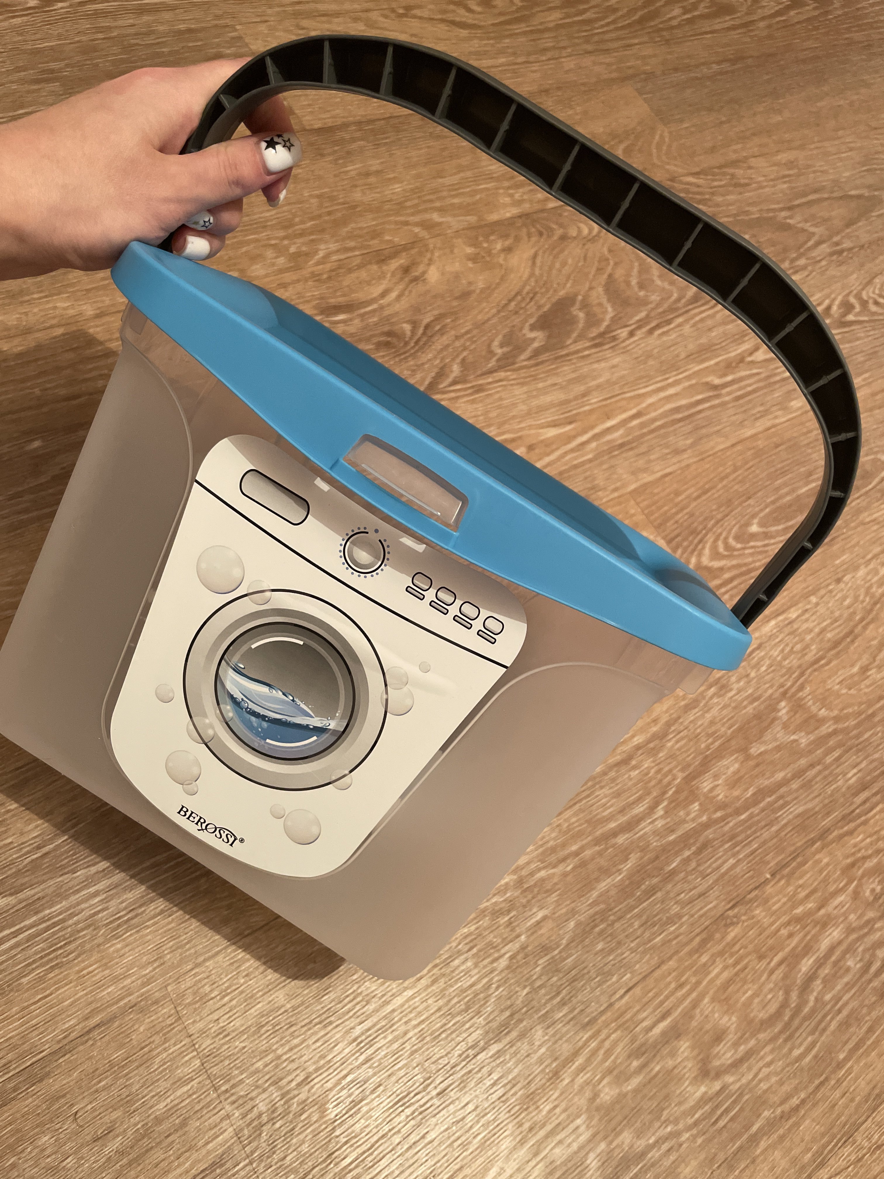 Фотография покупателя товара Контейнер для стирального порошка, 6 л, цвет голубая лагуна - Фото 6