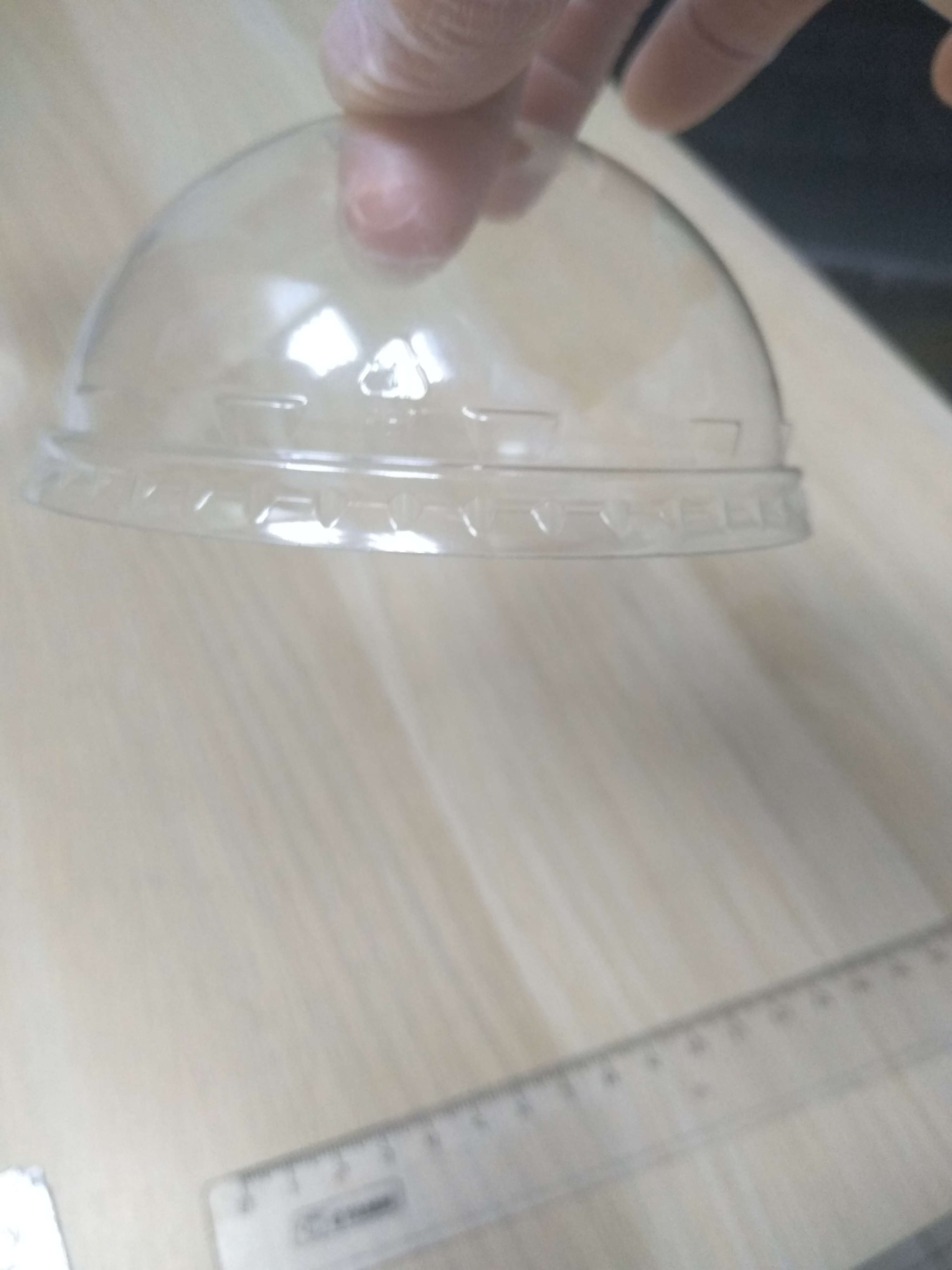 Фотография покупателя товара Крышка пластиковая одноразовая ПЭТ купольная, с отверстием для трубочки, d=9,5 см, цвет прозрачный