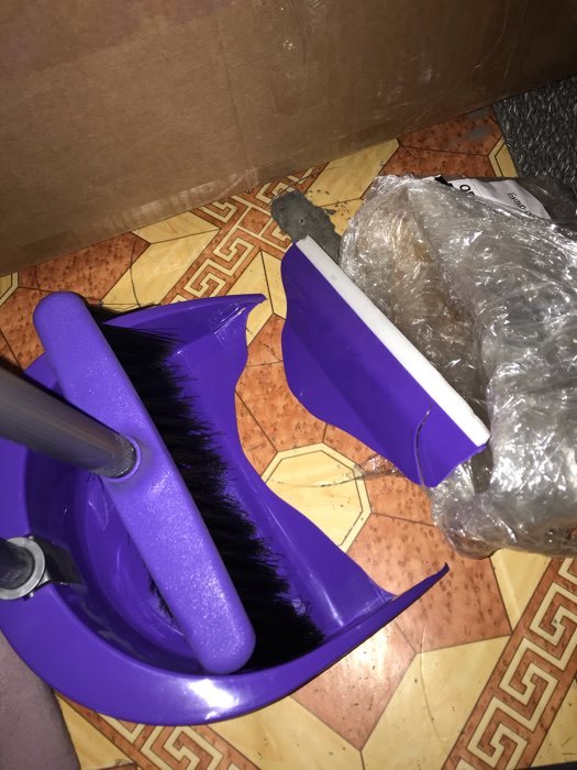Фотография покупателя товара Щётка для пола с совком «Ленивка. Люкс», цвет фиолетовый