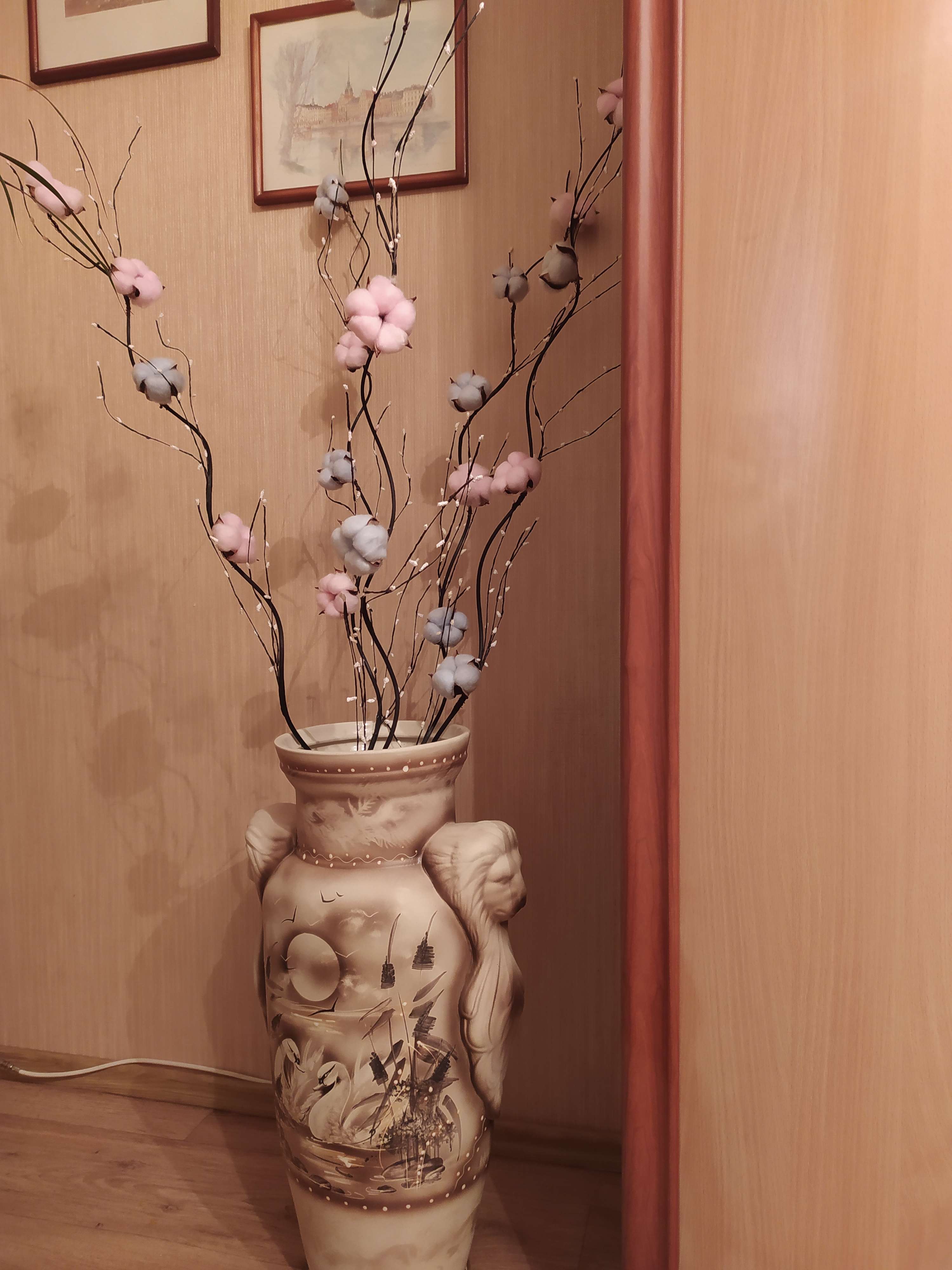 Фотография покупателя товара Декор сухоцвет "Хлопок" d-5 см, 5 см, розовый