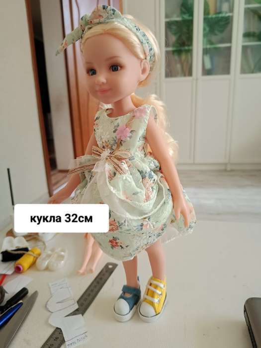 Фотография покупателя товара Кеды для кукол «Блёстки», длина подошвы: 5 см, золотой - Фото 10
