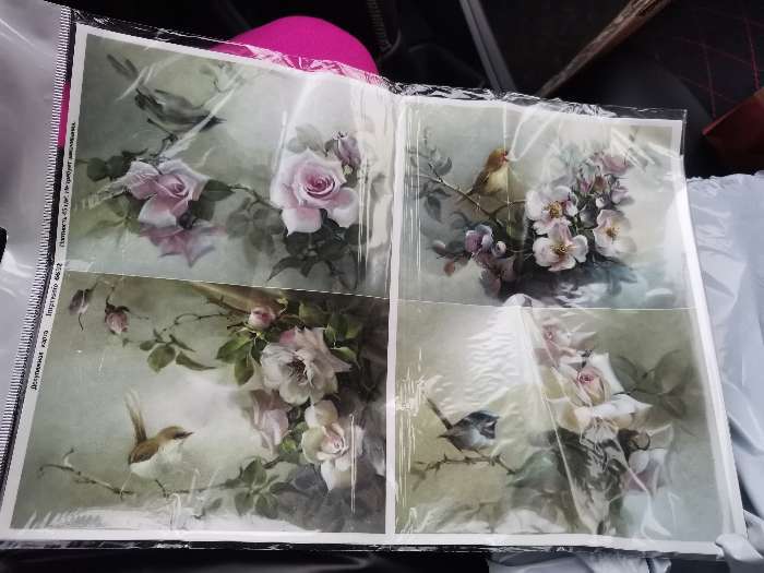 Фотография покупателя товара Декупажная карта "Туманные цветы-2" плотность 45г/м2, формат А4 - Фото 1