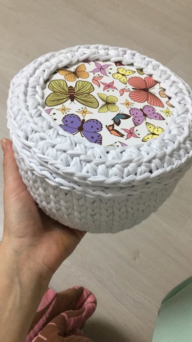 Фотография покупателя товара Заготовка для вязания "Круг Бабочки", донышко фанера, размер 15 см - Фото 2