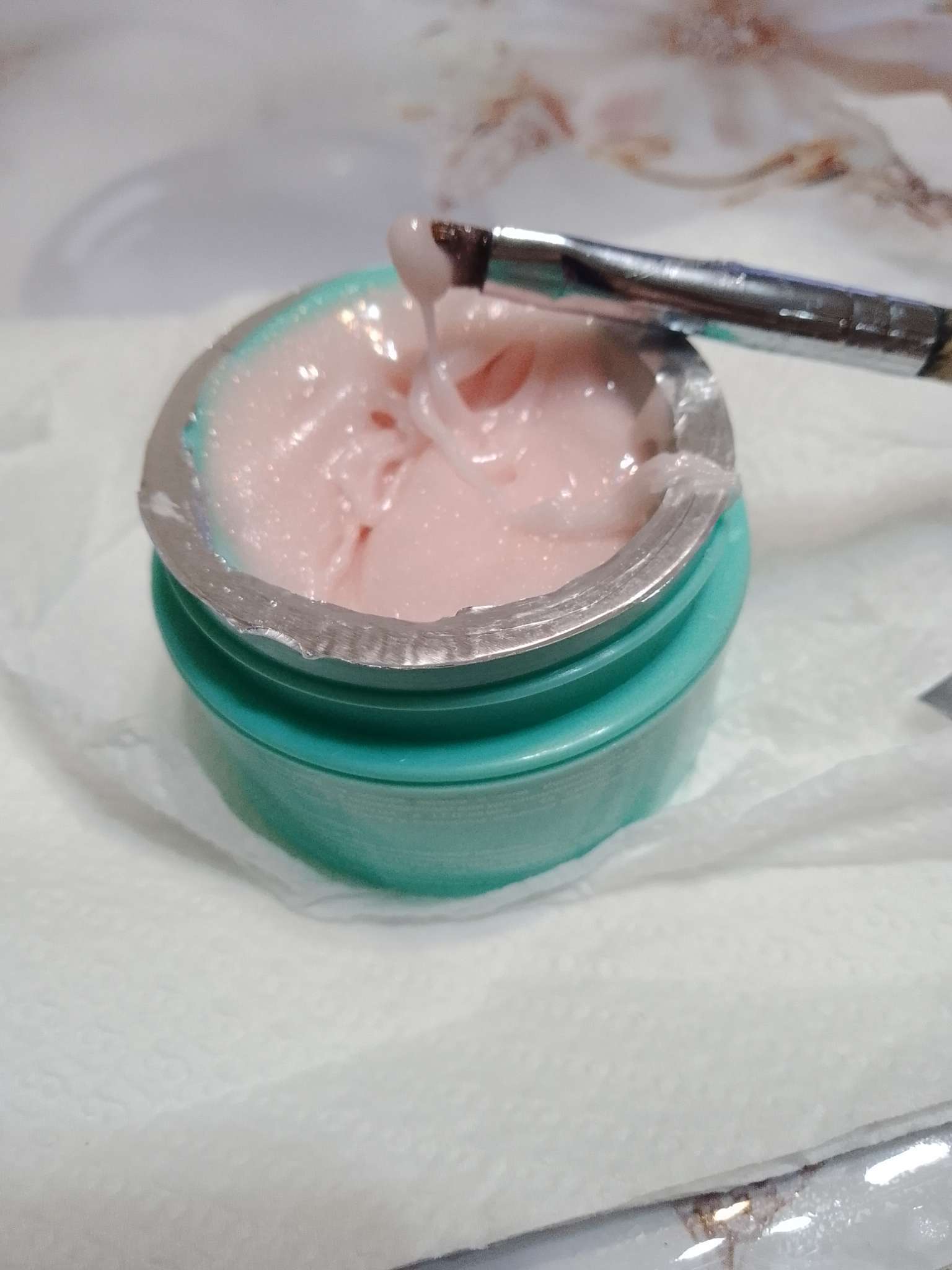 Фотография покупателя товара Гель для ногтей Acryl Gel TNL Illusion №02, камуфлирующий, натурально-розовый с шиммером, 18 мл - Фото 4