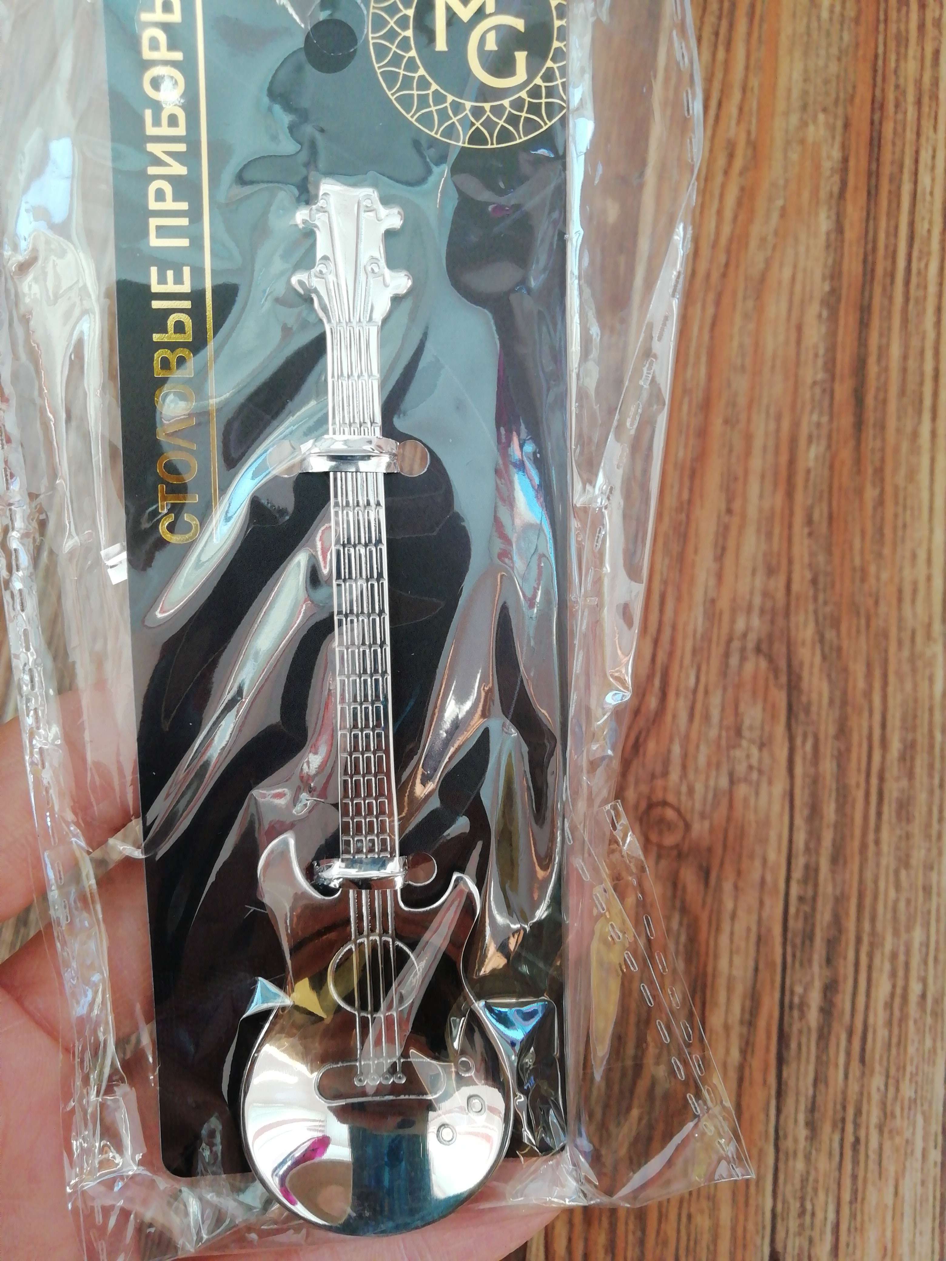 Фотография покупателя товара Ложка десертная из нержавеющей стали Magistro «Гитара», длина 12 см, цвет серебряный