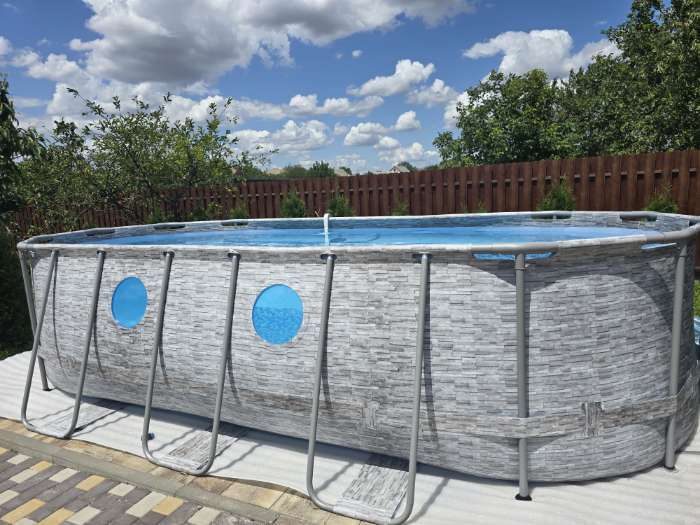 Фотография покупателя товара Бассейн каркасный Bestway Power Steel Swim Vista 56716, 549×274×122, фильтр-насос, лестница, тент - Фото 1