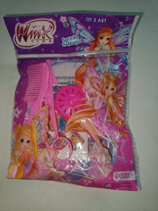 Фотография покупателя товара Набор парикмахера игровой «Феи Винкс» WINX в пакете, 4 предмета - Фото 1
