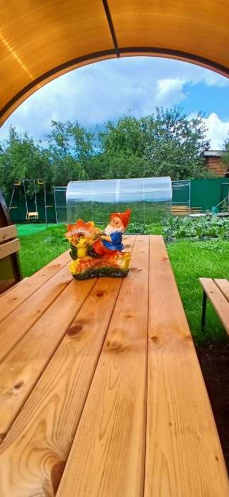 Фотография покупателя товара Садовая фигура из гипса «Гном с лягушкой на бревне», 25×12×26 см - Фото 1