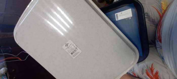 Фотография покупателя товара Поднос пластиковый SparkPlast, 43×31.2×2.3 см, прямоугольный, мрамор - Фото 3