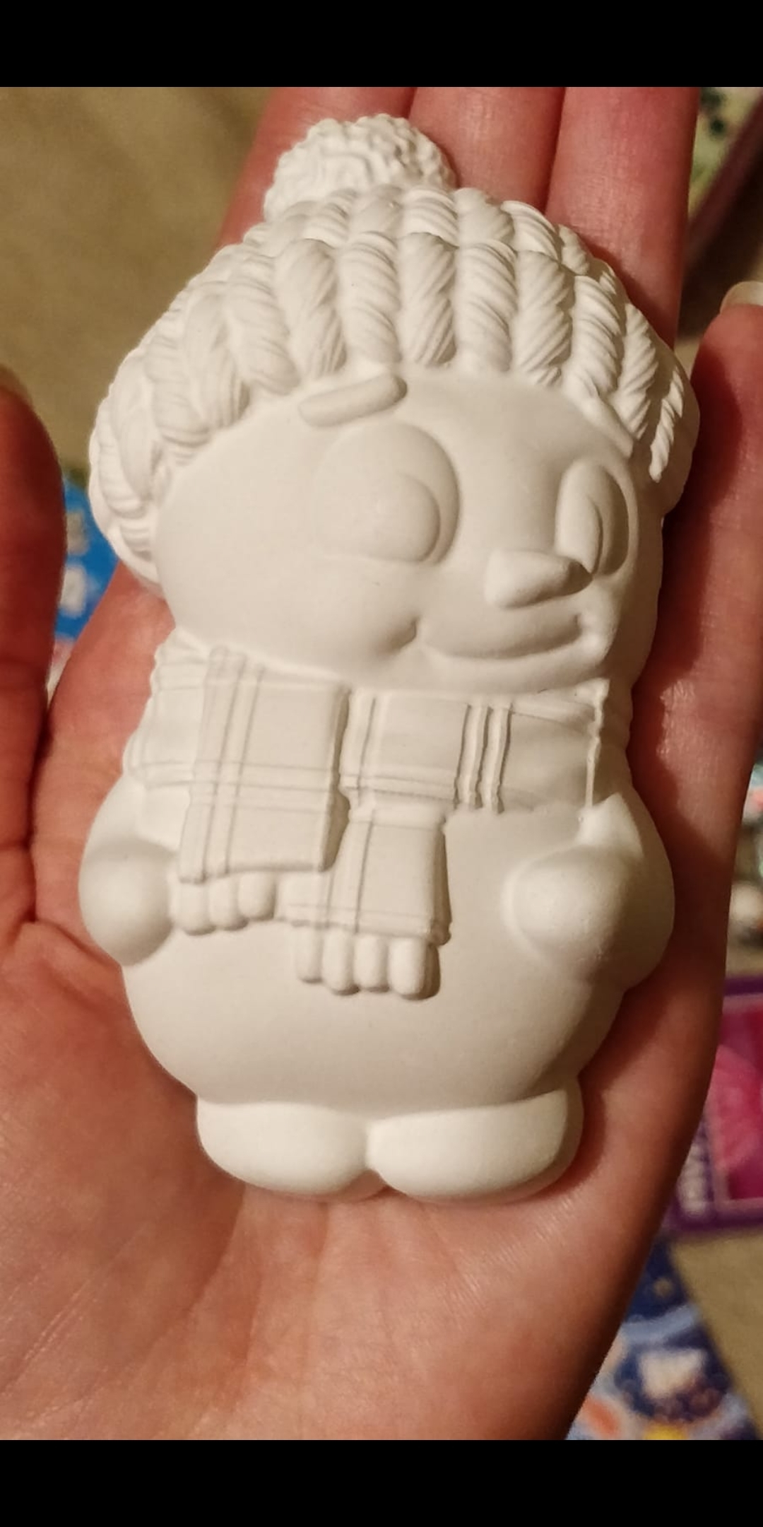 Фотография покупателя товара Фигура под роспись с подвесом «Снеговик девочка» 12×8 см - Фото 1