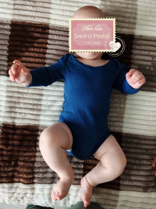 Фотография покупателя товара Боди с длинным рукавом «Крошка Я» Blueberry р. 80-86, синий - Фото 1