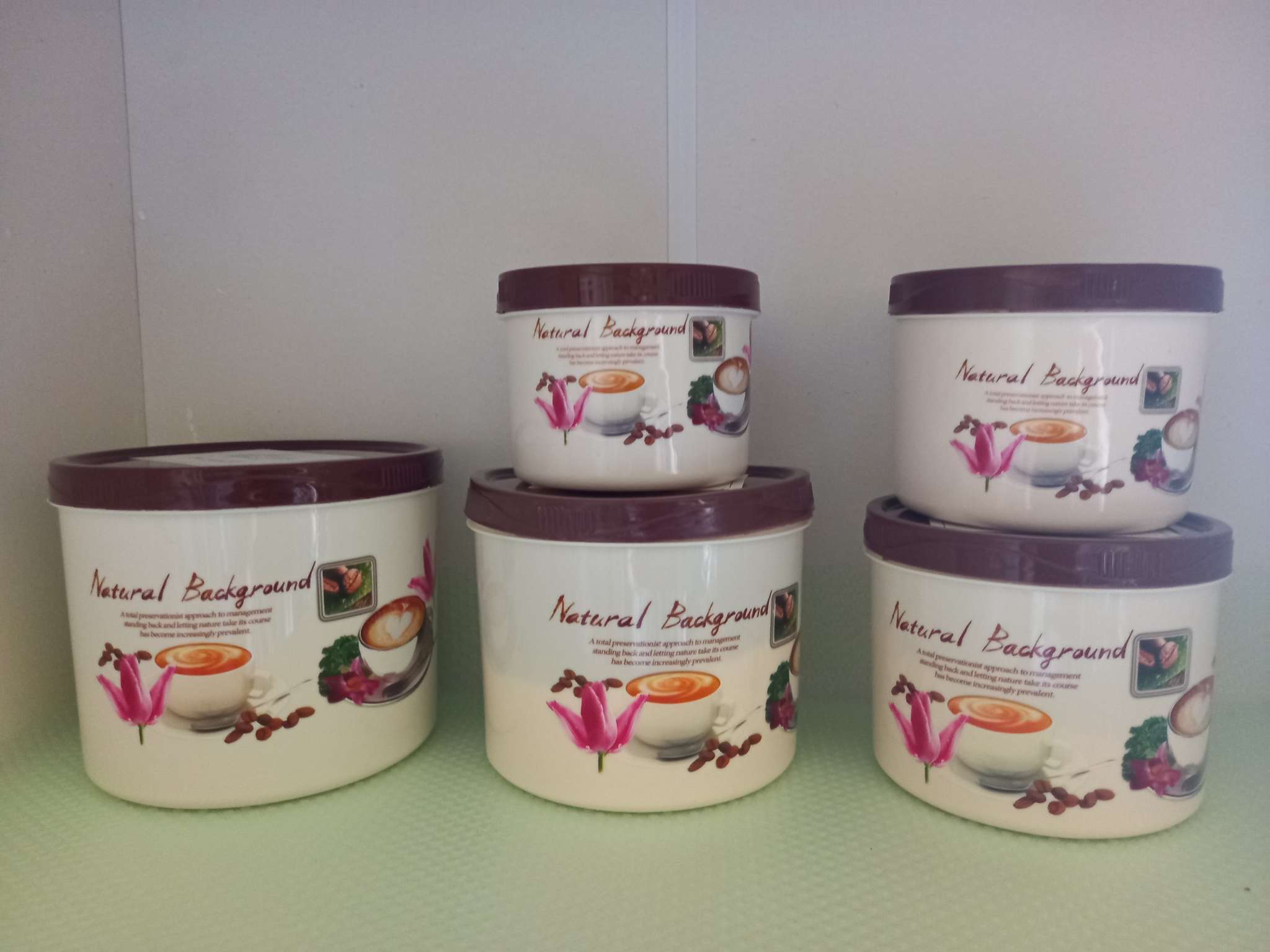 Фотография покупателя товара Контейнеры для хранения сыпучих Доляна, набор 6 шт.: 0.15 л, 0.3 л, 0.4 л, 0.5 л, 0.8 л, 1 л, пластик, рисунок МИКС - Фото 1