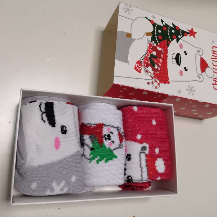 Фотография покупателя товара Набор новогодних детских носков KAFTAN «Мишка» 3 пары, р-р 14-16 - Фото 1