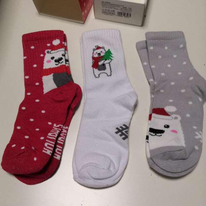 Фотография покупателя товара Набор новогодних детских носков KAFTAN «Мишка» 3 пары, р-р 14-16 - Фото 2