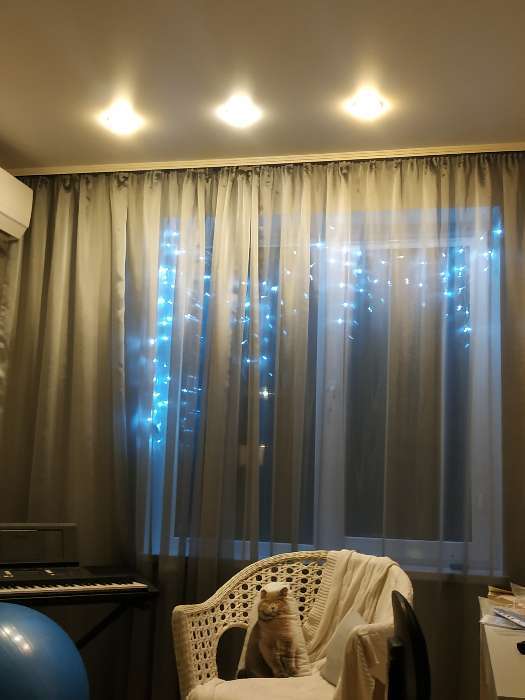 Фотография покупателя товара Гирлянда «Бахрома» 1.8 × 0.5 м, IP20, прозрачная нить, 48 LED, свечение фиолетовое, 8 режимов, 220 В - Фото 30
