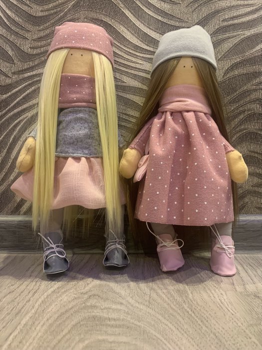 Фотография покупателя товара Набор для шитья. Интерьерные куклы «Подружки Вики и Ники», 30 см - Фото 2