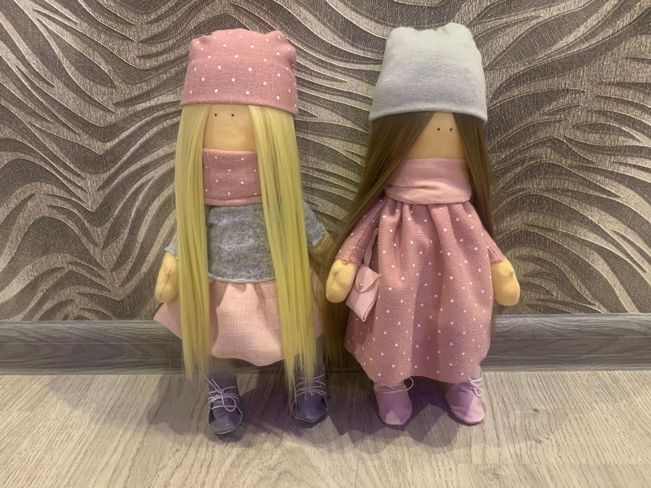 Фотография покупателя товара Набор для шитья. Интерьерные куклы «Подружки Вики и Ники», 30 см - Фото 1