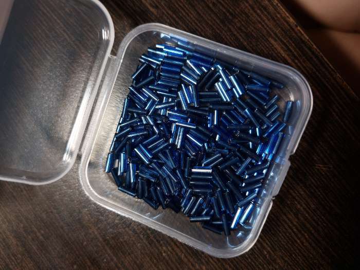 Фотография покупателя товара Бисер Zlatka стеклярус 10 г, размер 3", 6 мм, №0028, синий - Фото 1