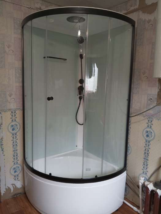 Фотография покупателя товара Душевая кабина Domani-Spa Simple 99 high, поддон 45 см, белые стенки, 90×90 см - Фото 2