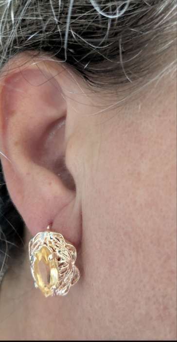 Фотография покупателя товара Серьги со стразами «Эдель» овал с камнем, светло-коричневые в золоте - Фото 4