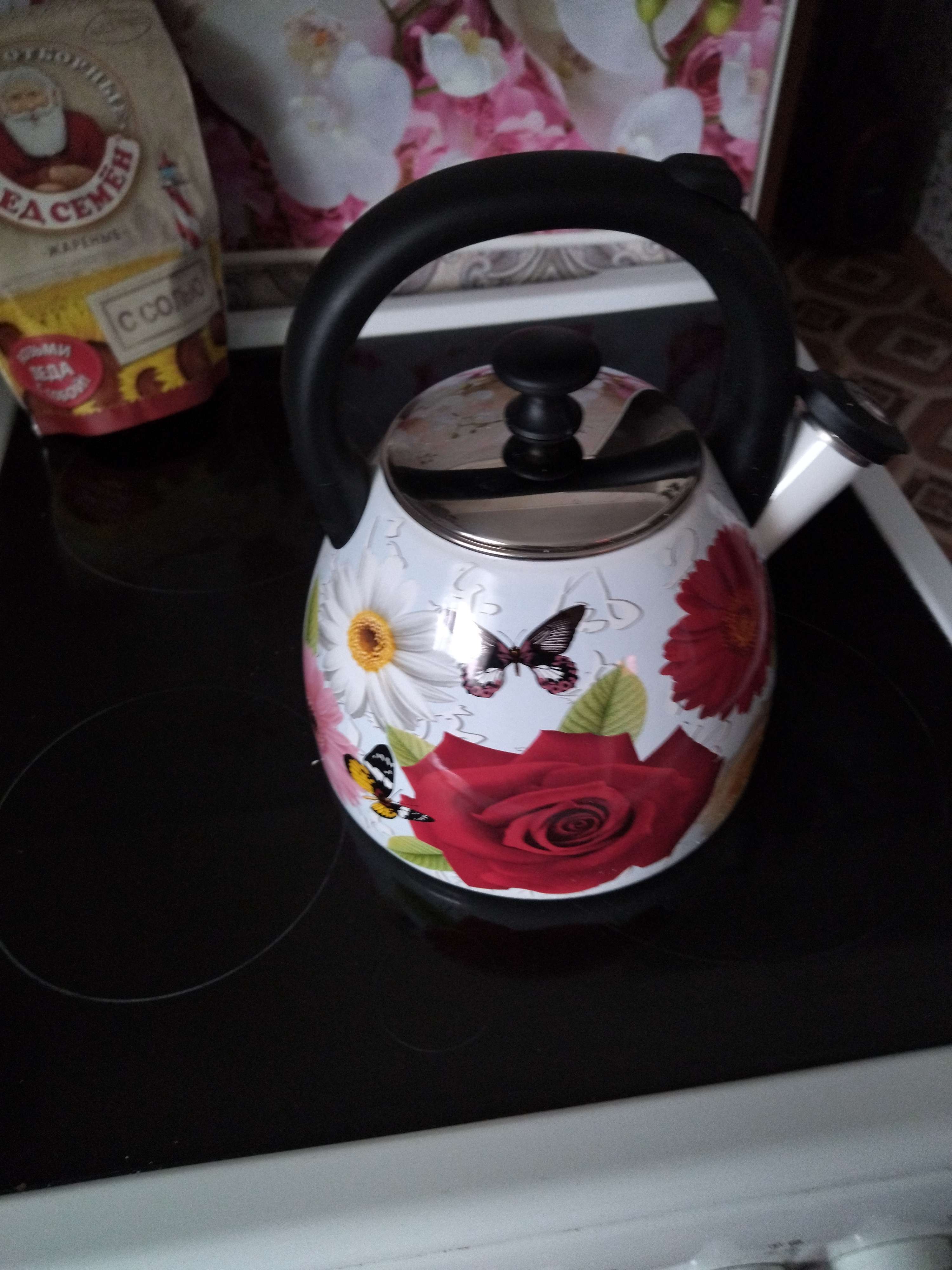Фотография покупателя товара Чайник эмалированный 2,5 л, цвет МИКС - Фото 1