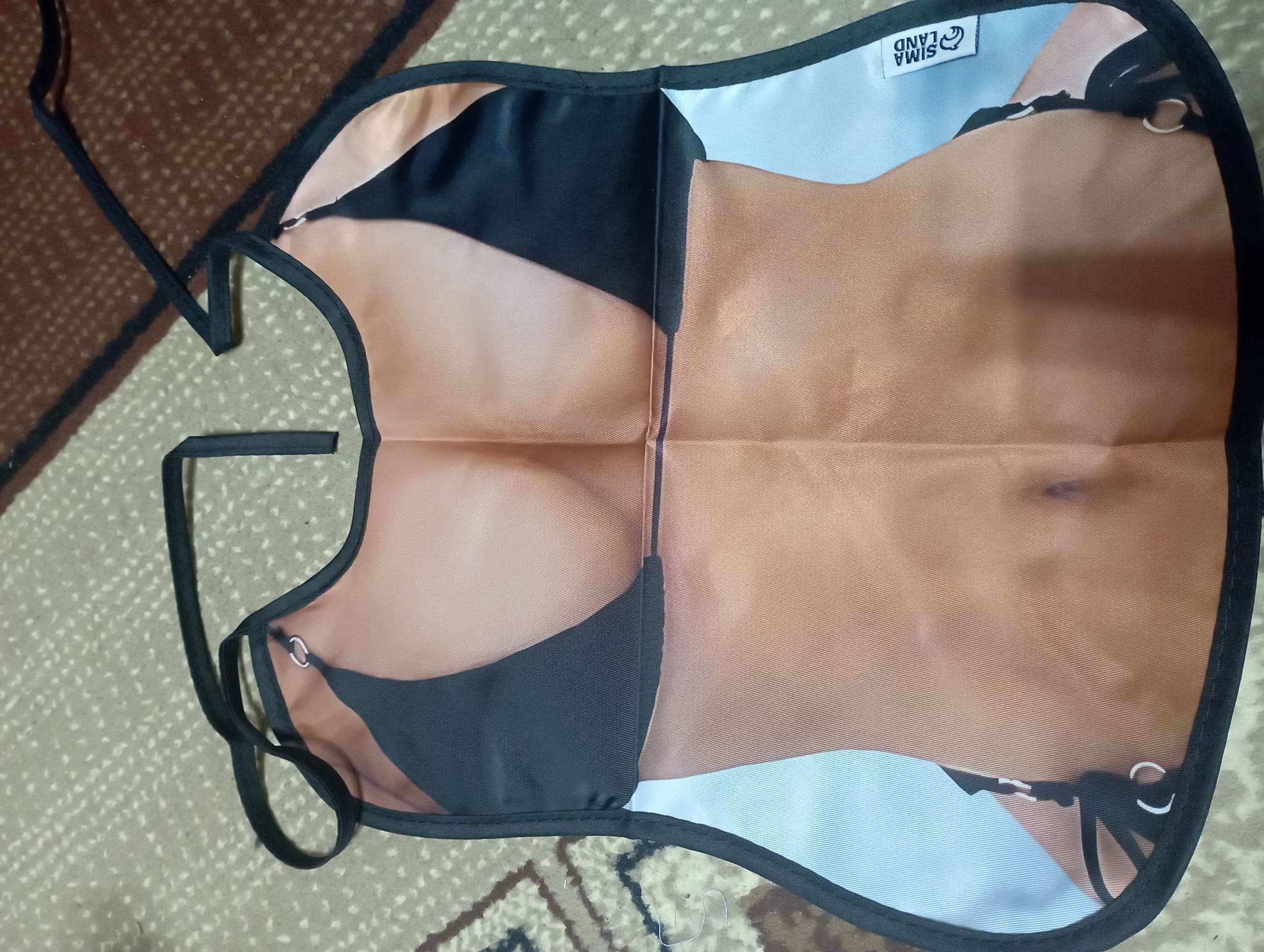 Фотография покупателя товара Фартук-нагрудник кухонный «Девушка в купальнике», ПВХ - Фото 1