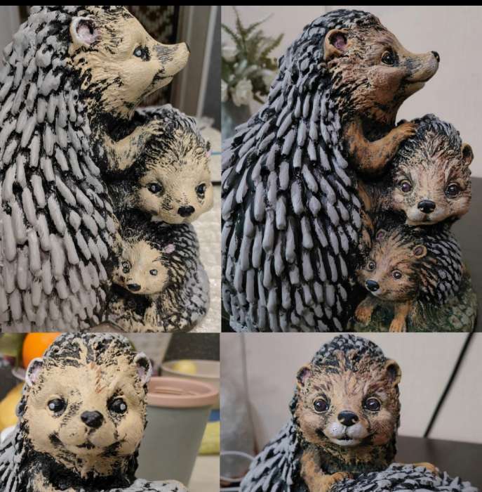 Фотография покупателя товара Садовая фигура из гипса «Семейство ежей», 20×19×22 см - Фото 4