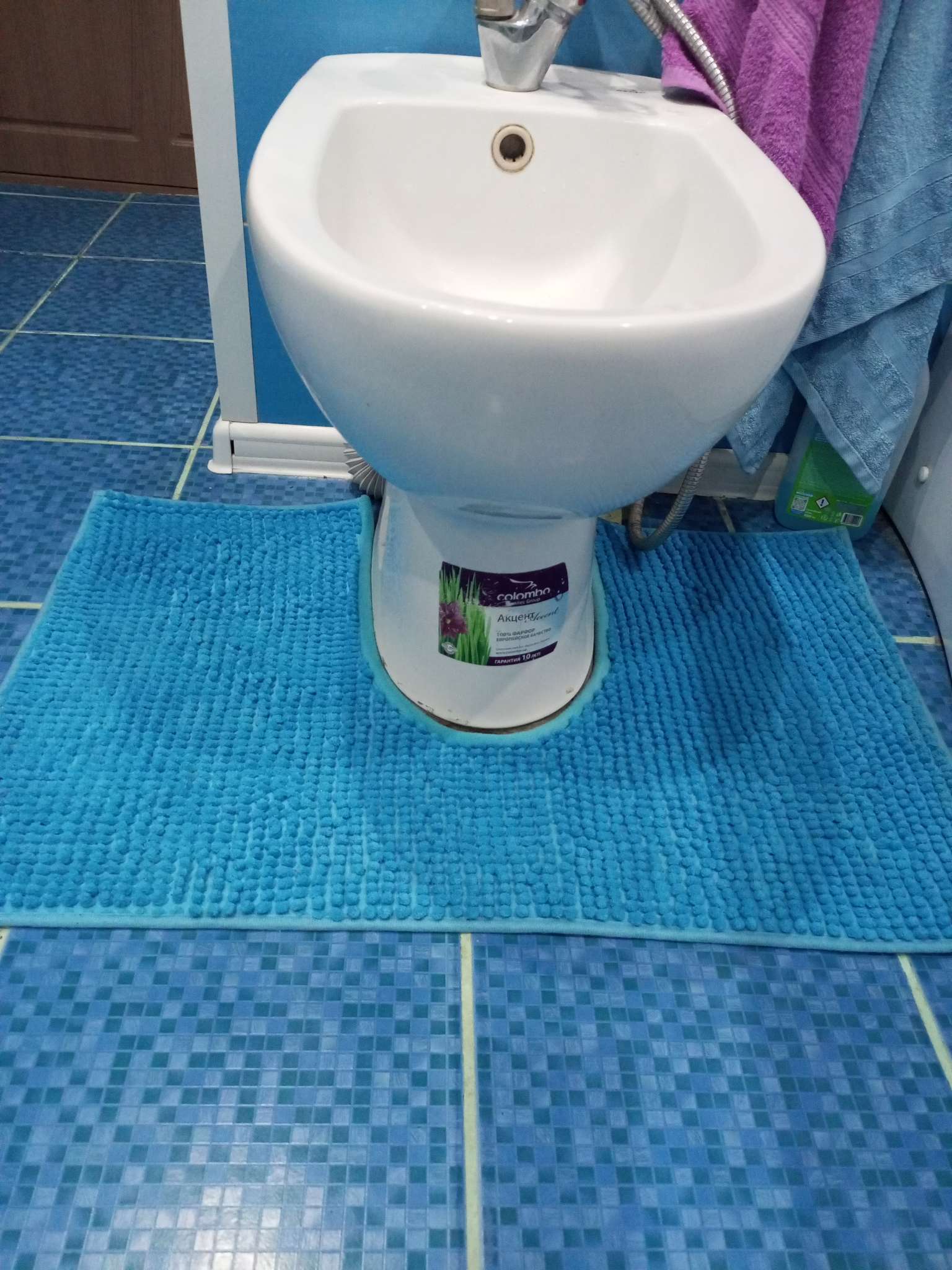 Фотография покупателя товара Коврик для дома Доляна «Букли», 50×80 см, голубой - Фото 1