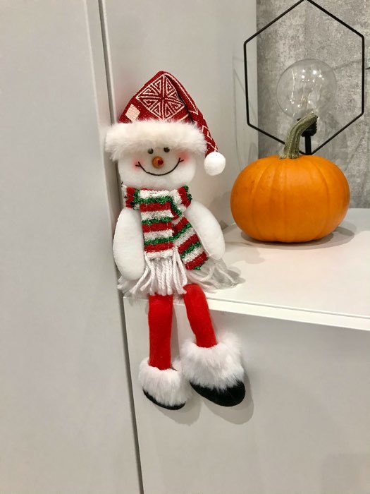 Фотография покупателя товара Мягкая игрушка "Снеговик с узорами" 8х30 см, бело-красный - Фото 4