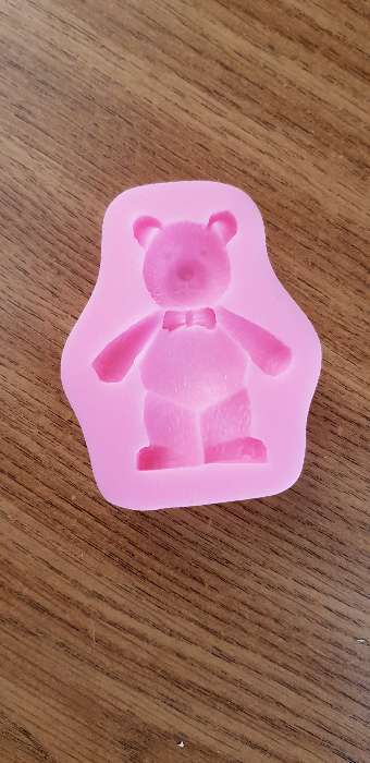 Фотография покупателя товара Молд Доляна «Мишка», силикон, 8×6,5 см, цвет розовый - Фото 3