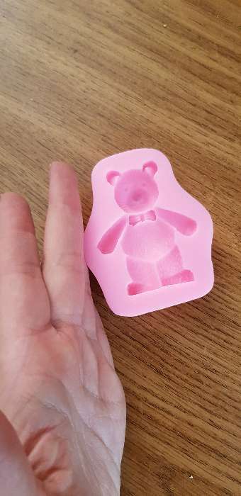 Фотография покупателя товара Молд Доляна «Мишка», силикон, 8×6,5 см, цвет розовый