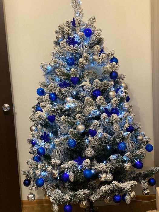 Фотография покупателя товара Ёлочные игрушки «Амур», шары новогодние, 30 шт. (16 шаров, 6 сердец, 8 снежинок), синий - Фото 7