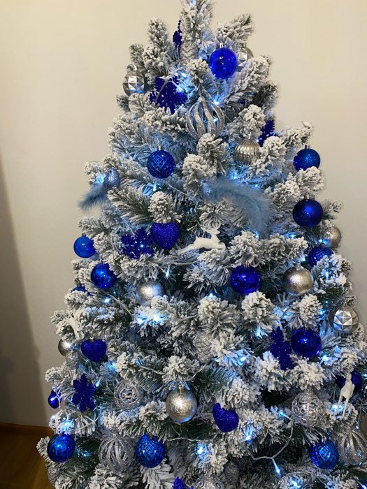 Фотография покупателя товара Ёлочные игрушки «Амур», шары новогодние, 30 шт. (16 шаров, 6 сердец, 8 снежинок), синий - Фото 6