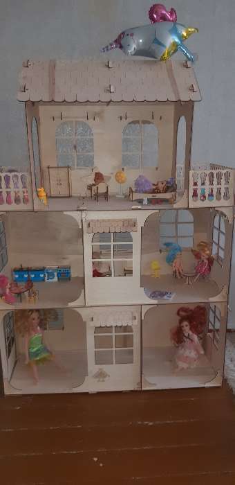 Фотография покупателя товара Конструктор «Большой кукольный дом», без мебели и текстиля, фанера — 3 мм, этаж: 33 см - Фото 1